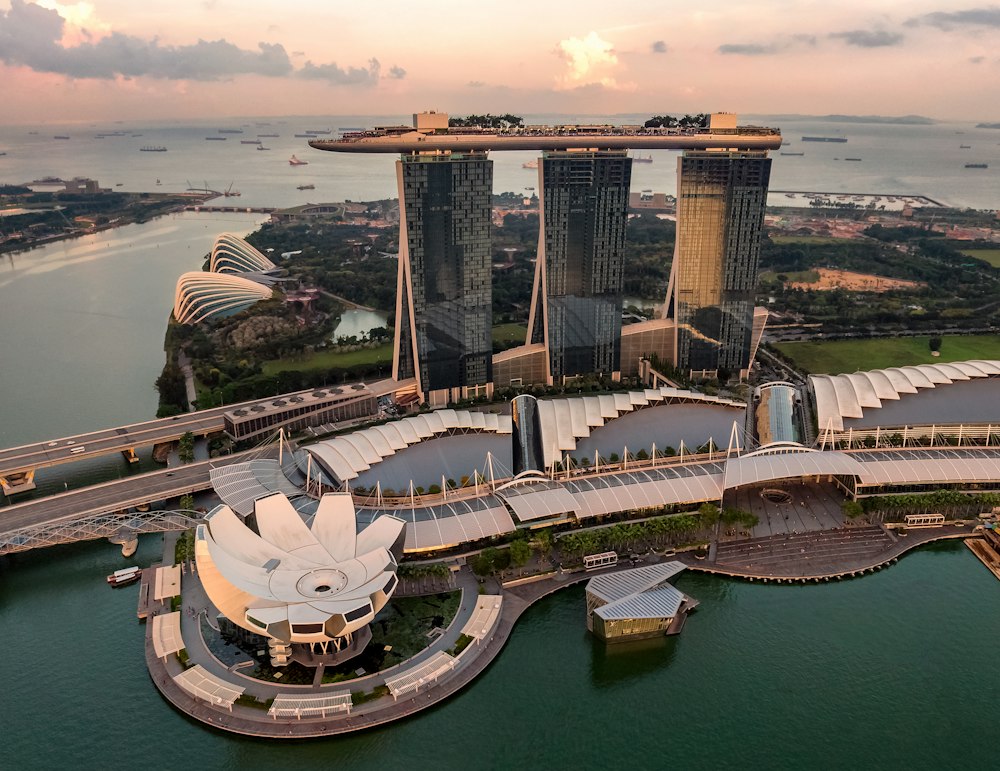 Marina Bay skyline, Singapore financial district